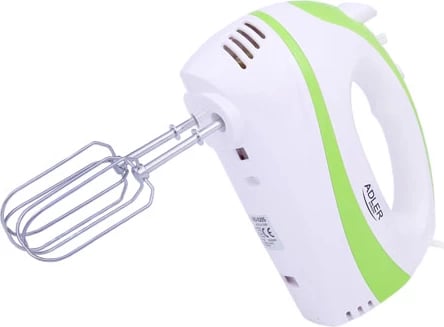 Mikser dore, Adler AD 4205, 300W (max 550W), 5 shpejtësi, Turbo, bardhë/jeshile