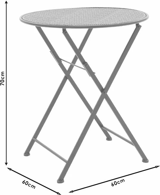 Tavolinë me karrige 3 copë Walen metal i zi