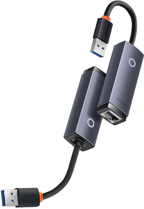 Adapter rrjeti Baseus Lite Series WKQX000113, USB në RJ45, 1000 Mbps, Gri