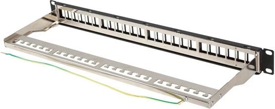 Panel patch bosh Lanberg PPKS-0924-B, 24 porta, 1U, 19 inç, Keystone, zi