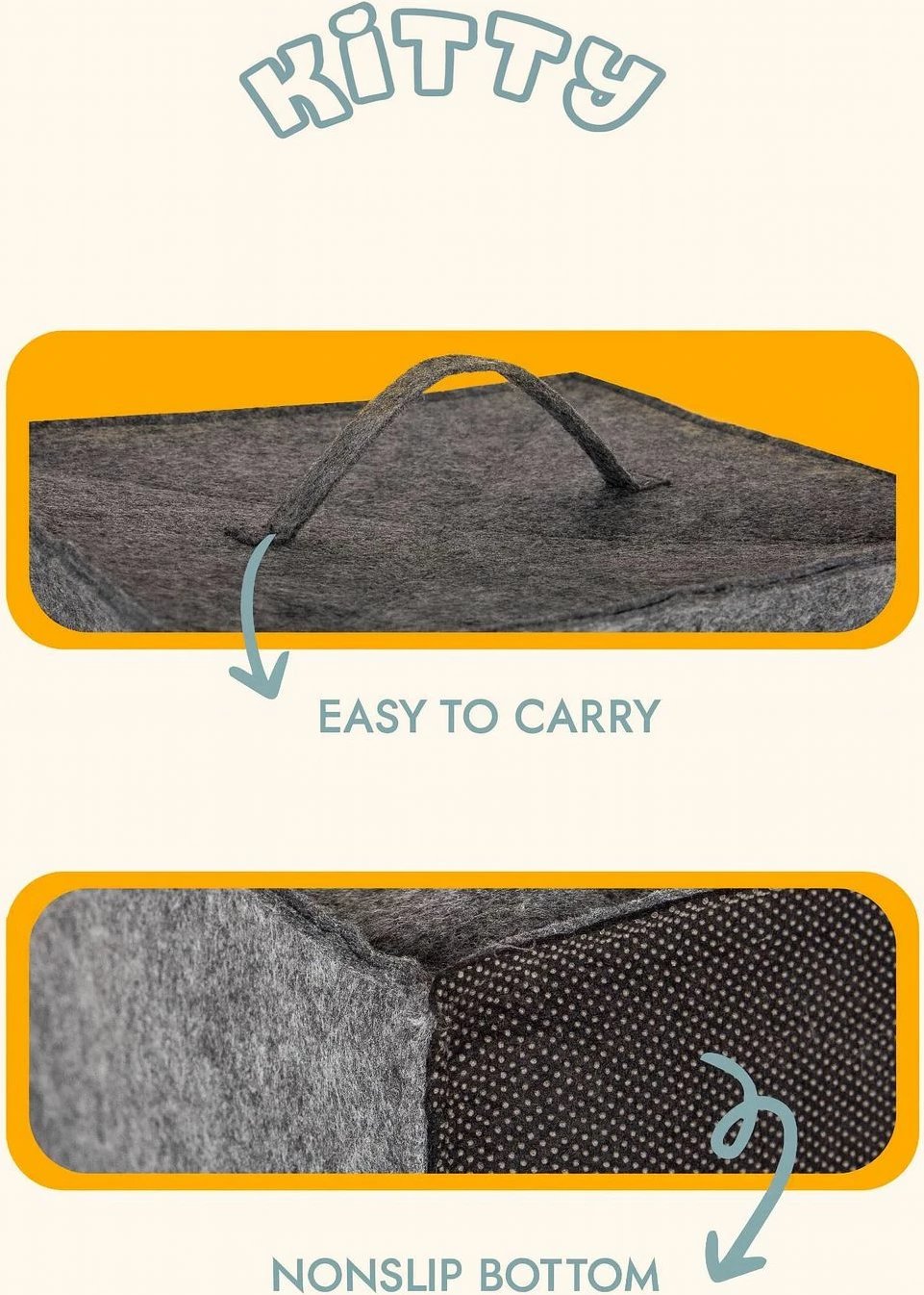 Shtrat për mace Kitty, ngjyrë gri, Paws & Whiskers, 40x40x40cm