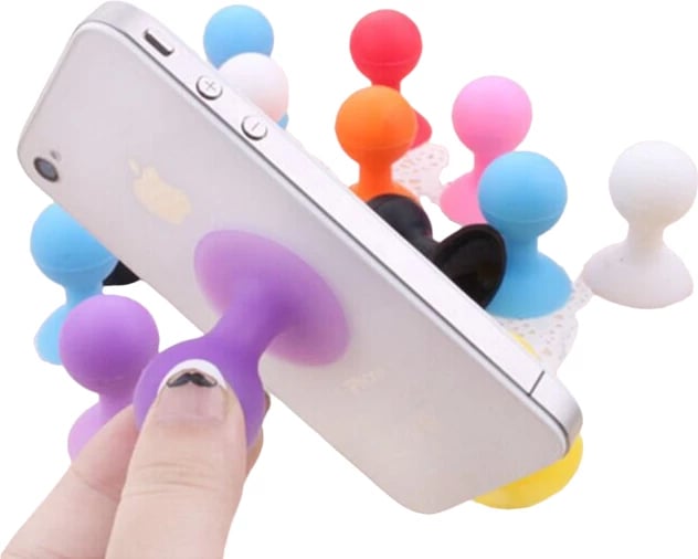 Mbajtës telefoni Hurtel me kokë të rrumbullakët, silikon, Violet