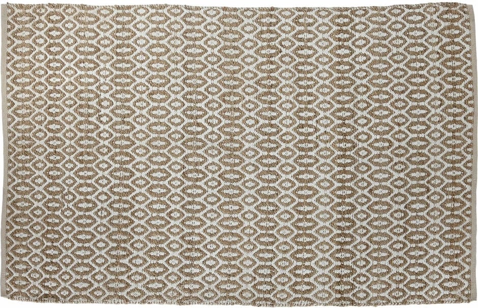 Tepih Home ESPRIT, boho, 75 x 175 cm, i bardhë/kafe