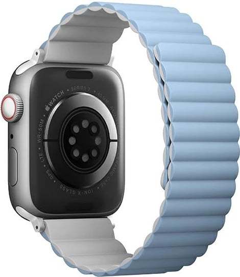 Rrip magnetik për Apple Watch UNIQ Revix, dyngjyrësh, silikon, bardhë dhe kaltër
