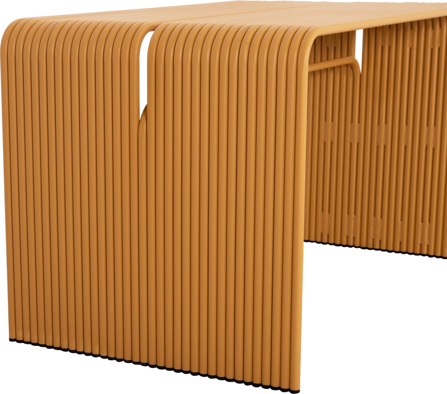 Tavolinë ngrënieje INTREPID, alumin, ngjyrë mustard, 120x70x70.5cm