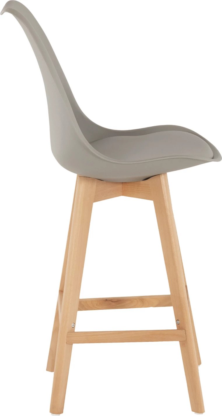 Karrige për bar VEGAS FH8000.30, polipropilen gri - dru ahu ngjyrë natyrale, 47x58x107H cm., set prej 4 copë