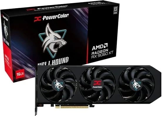 Kartelë grafike PowerColor RX 9060 XT Hellhound, 16 GB, GDDR6, e zezë