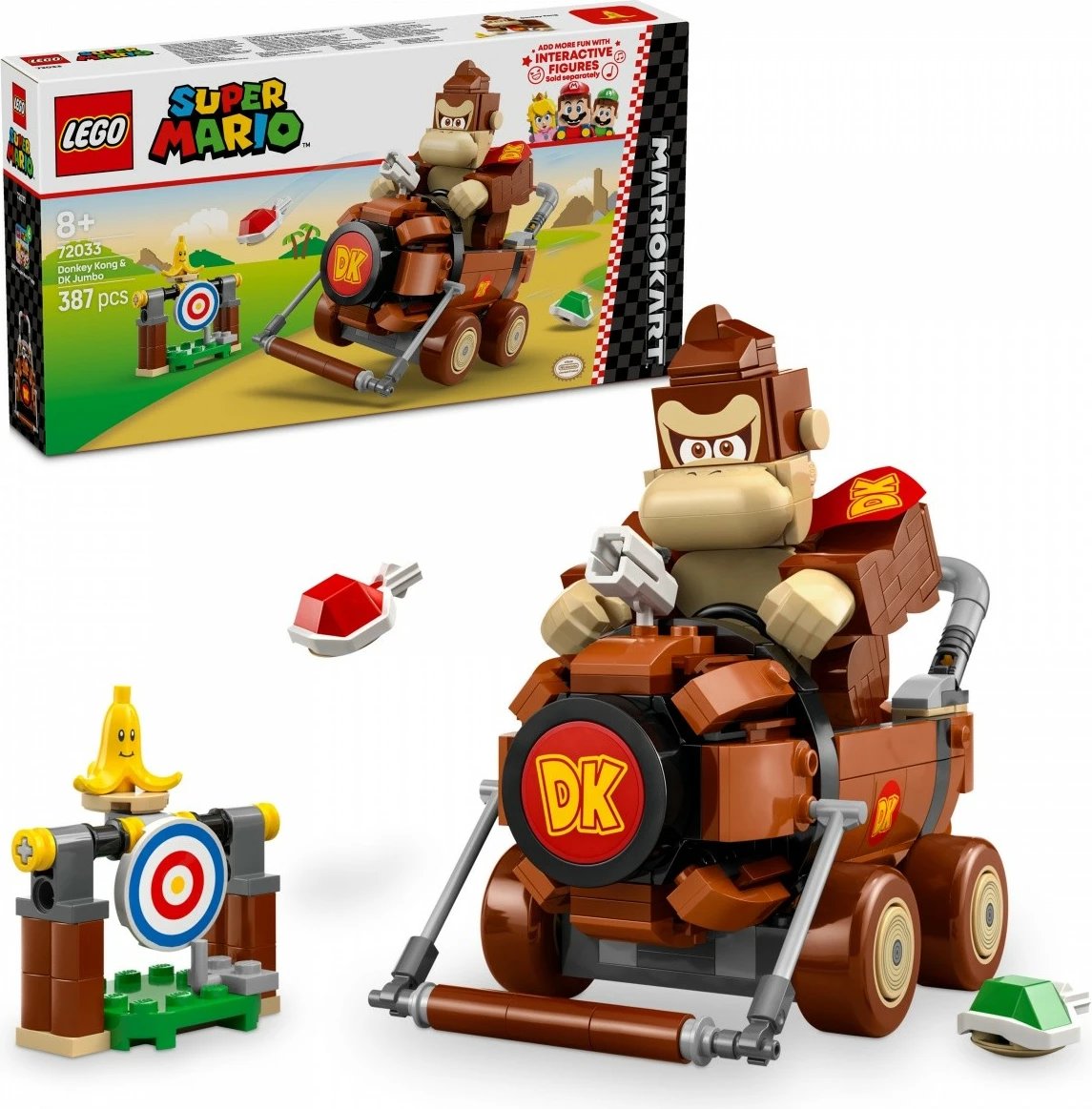 Set ndërtimi LEGO Super Mario 72033 Mario Kart Donkey Kong & DK Jumbo 387 pjesë 8+