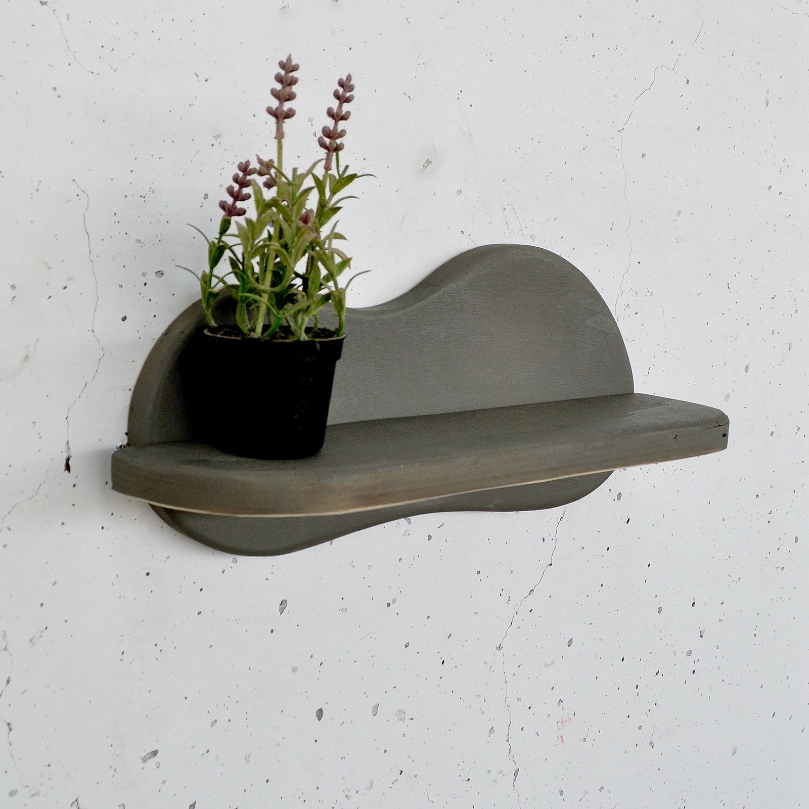 Raft dekorativ prej druri për mur, ngjyrë gri, Skye Decor, Meh222