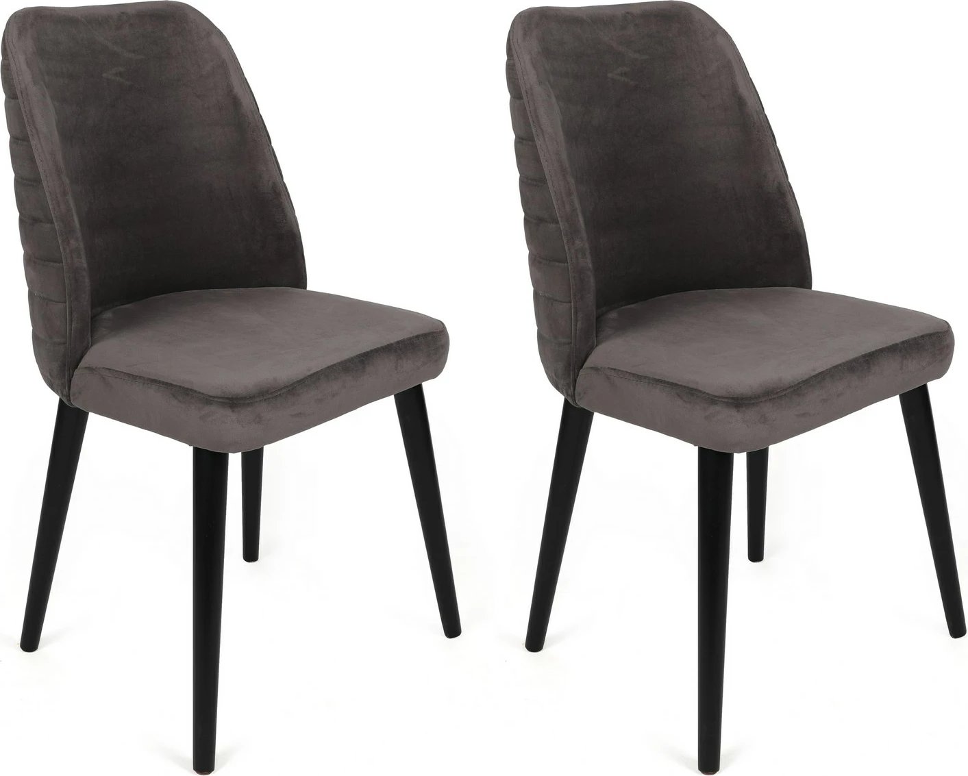 Set karrigash (2 copë), Skye Decor, Tutku-301 V2, kadife, anthracite/zi