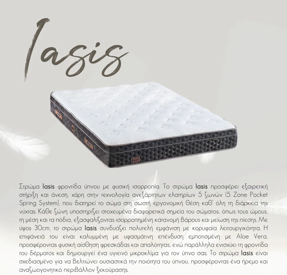 Dyshek IASIS, 160x200cm, i bardhë-antracit, 200x160x30