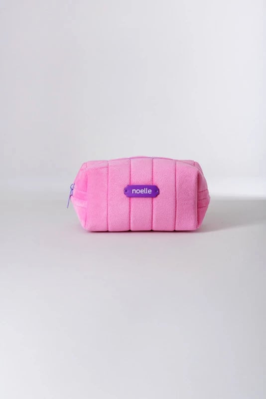 Noelle Cosmetic Bag Plush Pouch Pink