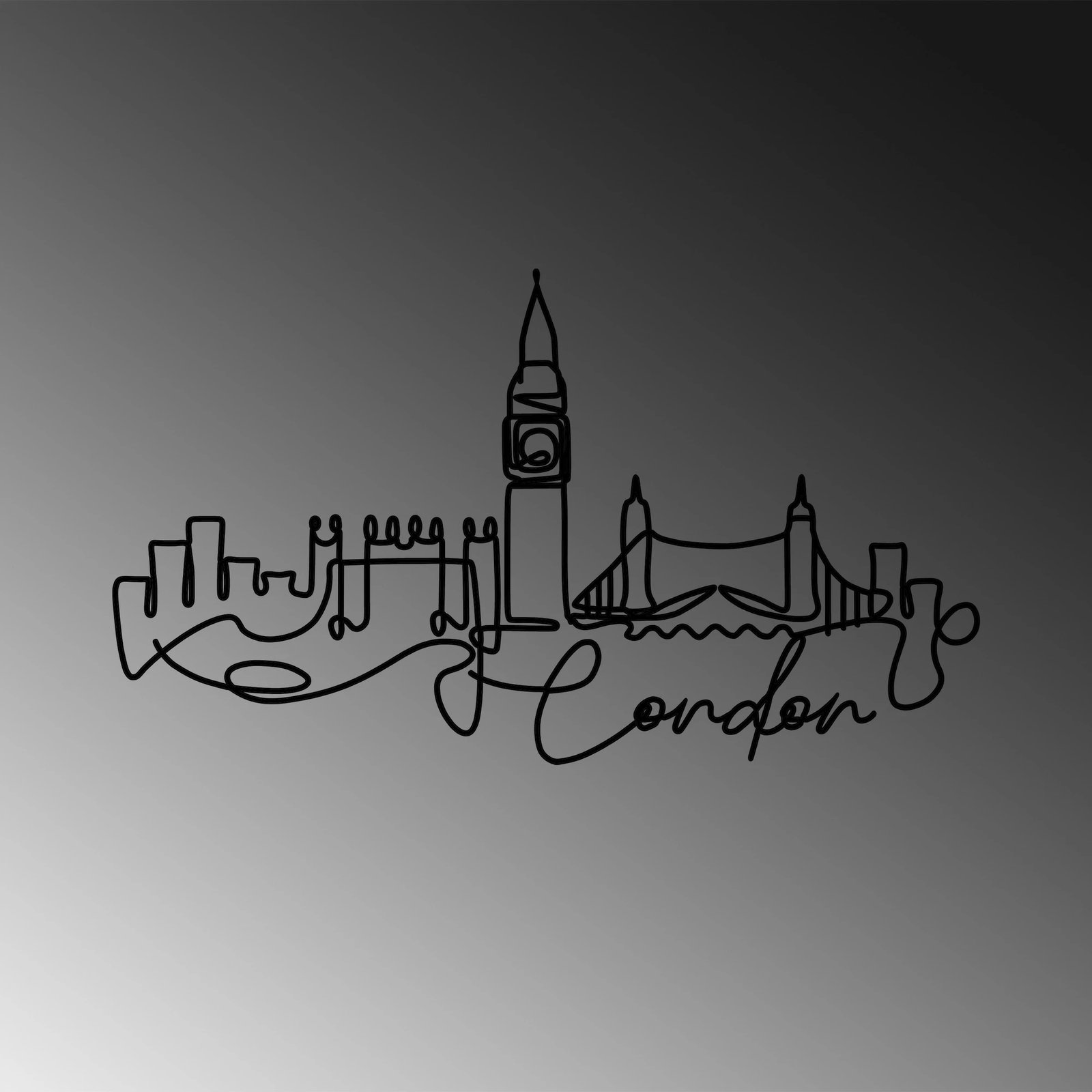 Aksesor dekorativ metalik për mur, Wallity, Londër