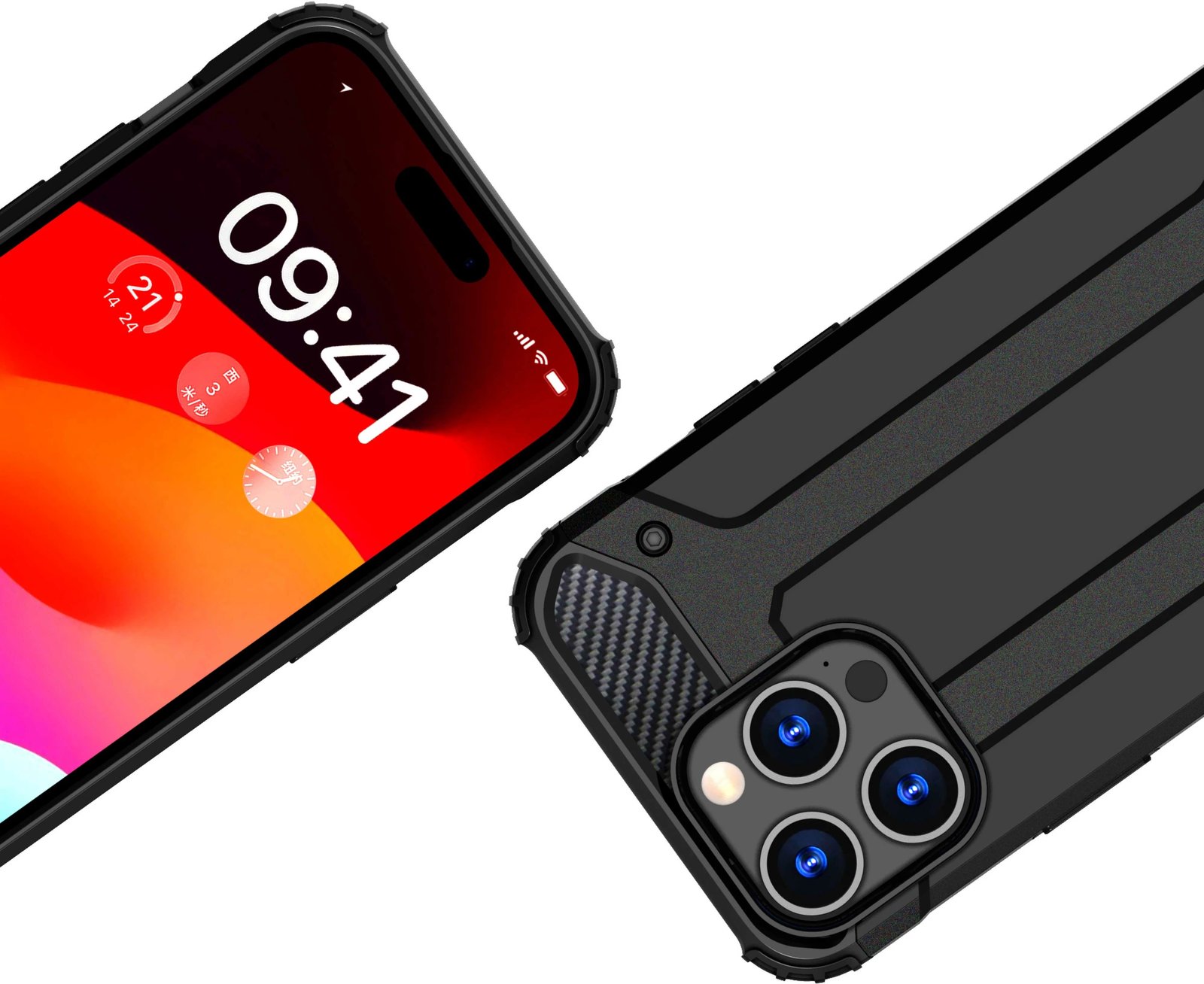 Mbështjellës Hurtel Hybrid Armor për iPhone 15 Pro Max, i zi