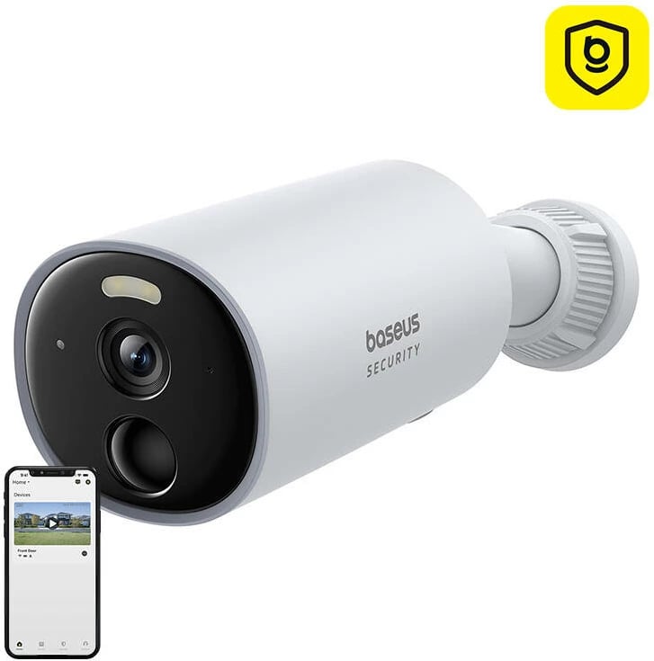Kamerë sigurie Baseus B1 2K, IP, Wi-Fi, për jashtë, Bardhë