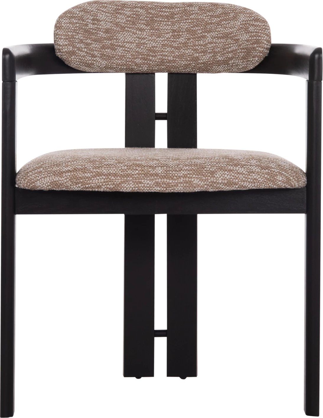 Karrige ngrënieje KALL, stof kafe, dru i zi, FH18247.02, 56x45x73cm