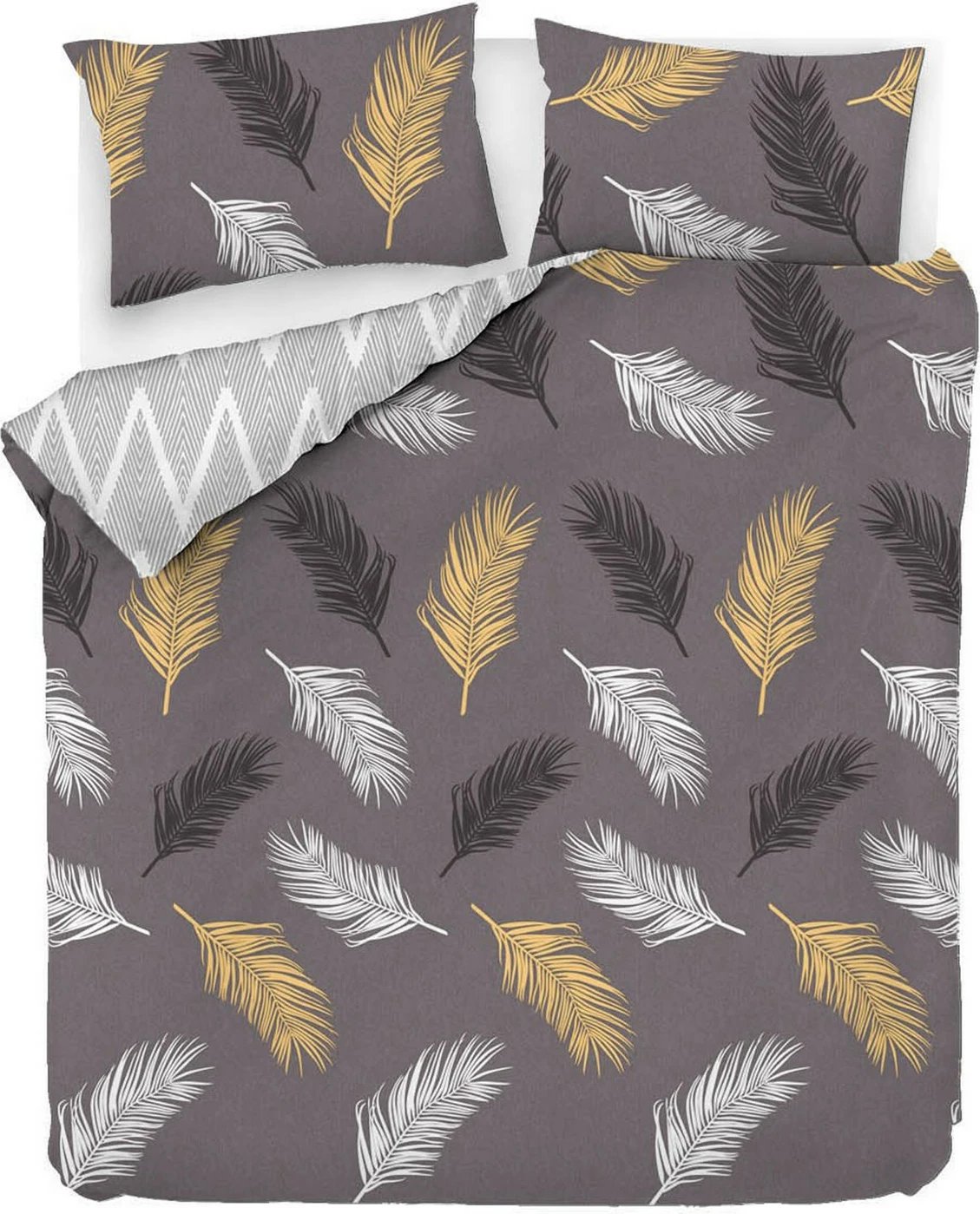 Set mbulesë për dyshek dopio, L'essentiel Olivia, ngjyrë ari dhe gri, Ranforce