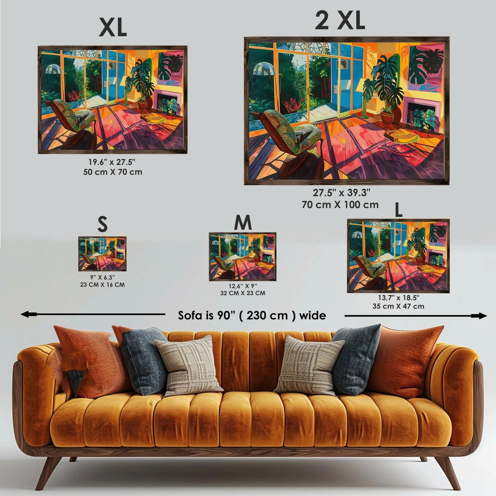 Pikturë dekorative me kornizë MDF, shumëngjyrëshe, Wallity, GE024-L