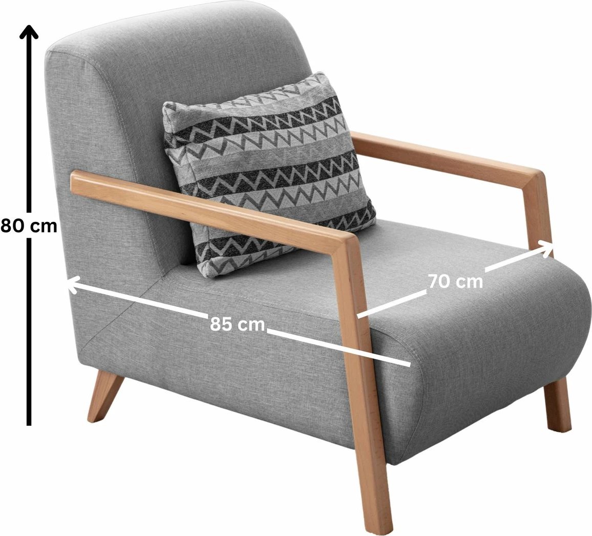 Karrige Wing Atelier del Sofa, ngjyrë latte-gri