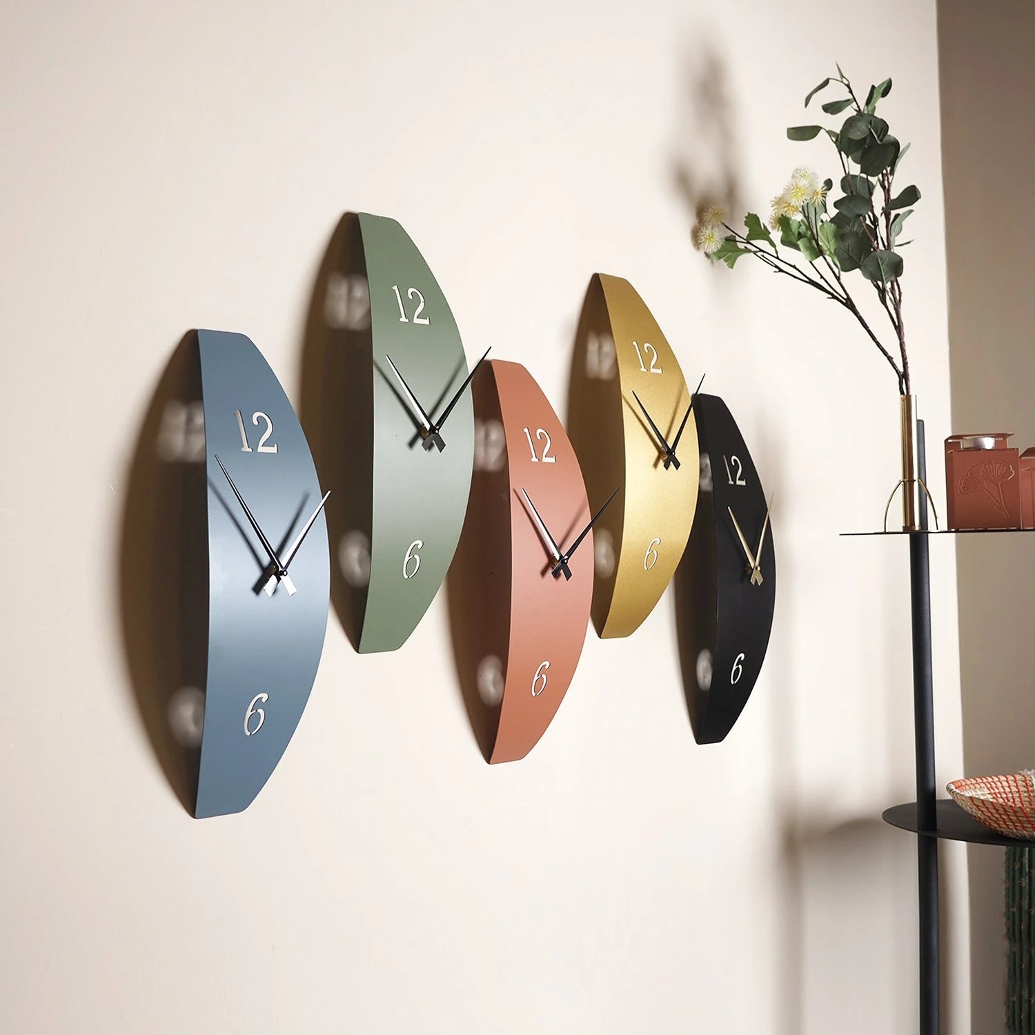 Orë muri dekorative metalike, ngjyrë blu, Wallity, APS137MCB, 15x46cm