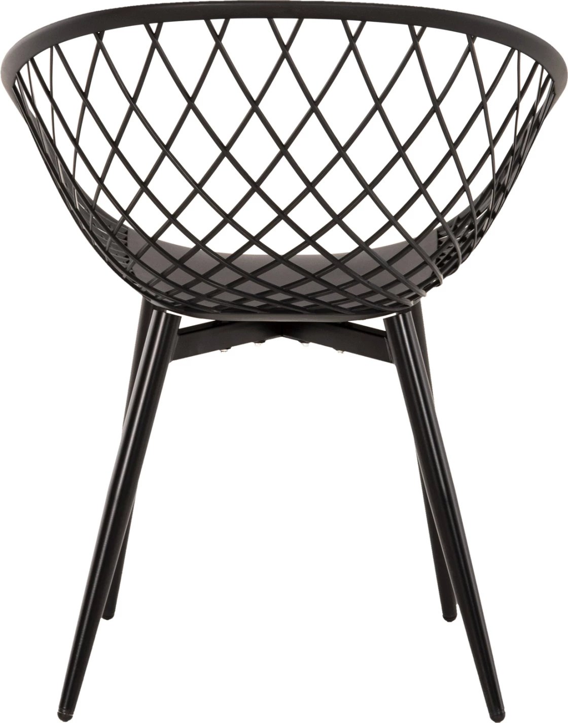 Karrige ARIADNE FH8001.22 polipropileni e zezë - këmbë metali të zeza 63x56x80Hcm., set prej 4 copësh