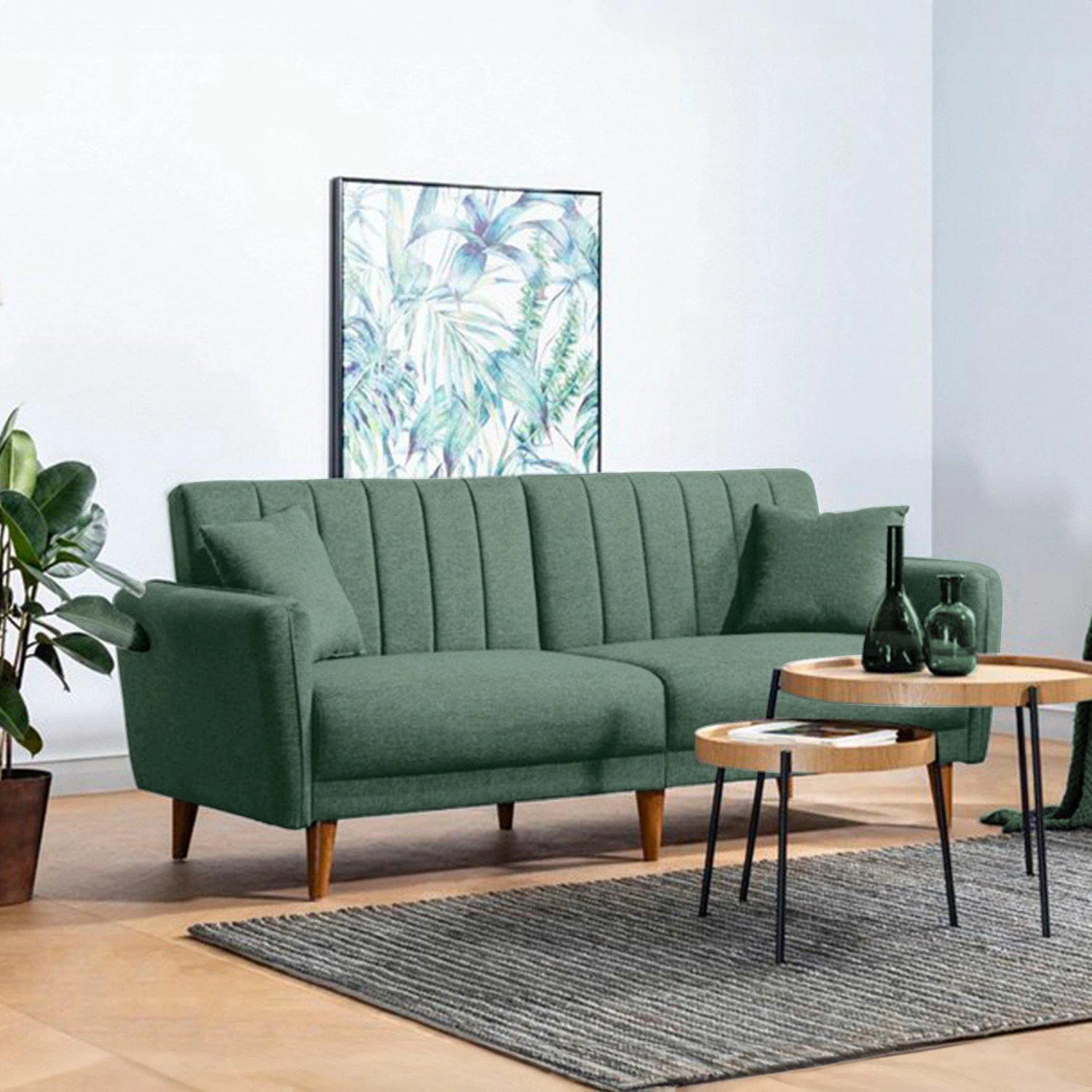 Divan-krevat treshe, Atelier del Sofa, ngjyrë e gjelbër