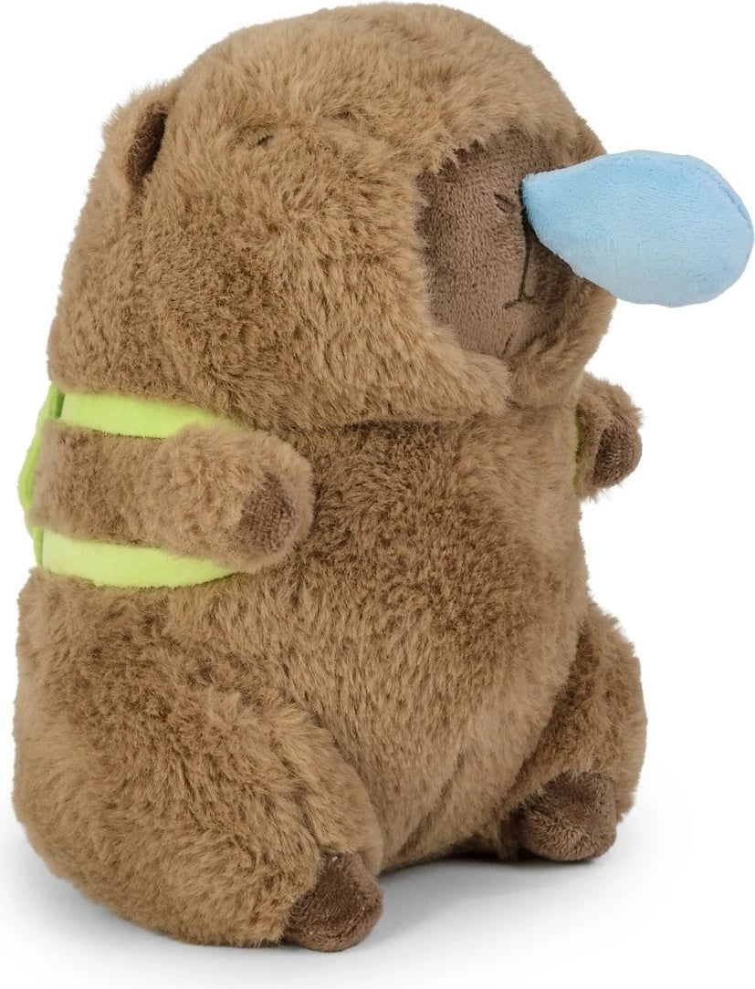 Lodër pelushi kapibara Daffi M-608, 23 cm, kafe/azur/e gjelbër
