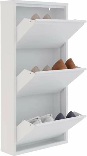Dollap për këpuca, 3 pjesë, metal i bardhë, Skye Decor