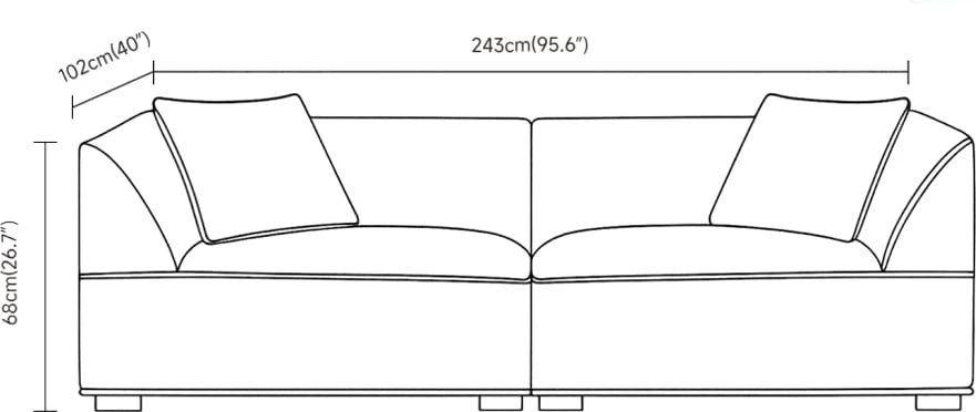 Kauç 3 vendësh, ngjyrë gri, 243x101x69cm