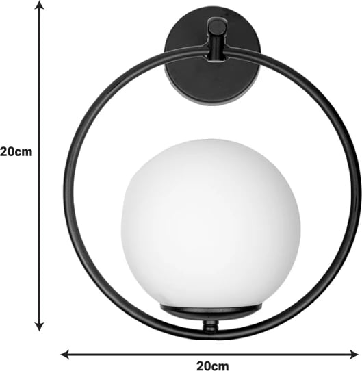 Llambë muri Blento, metal i zi, D20x20cm