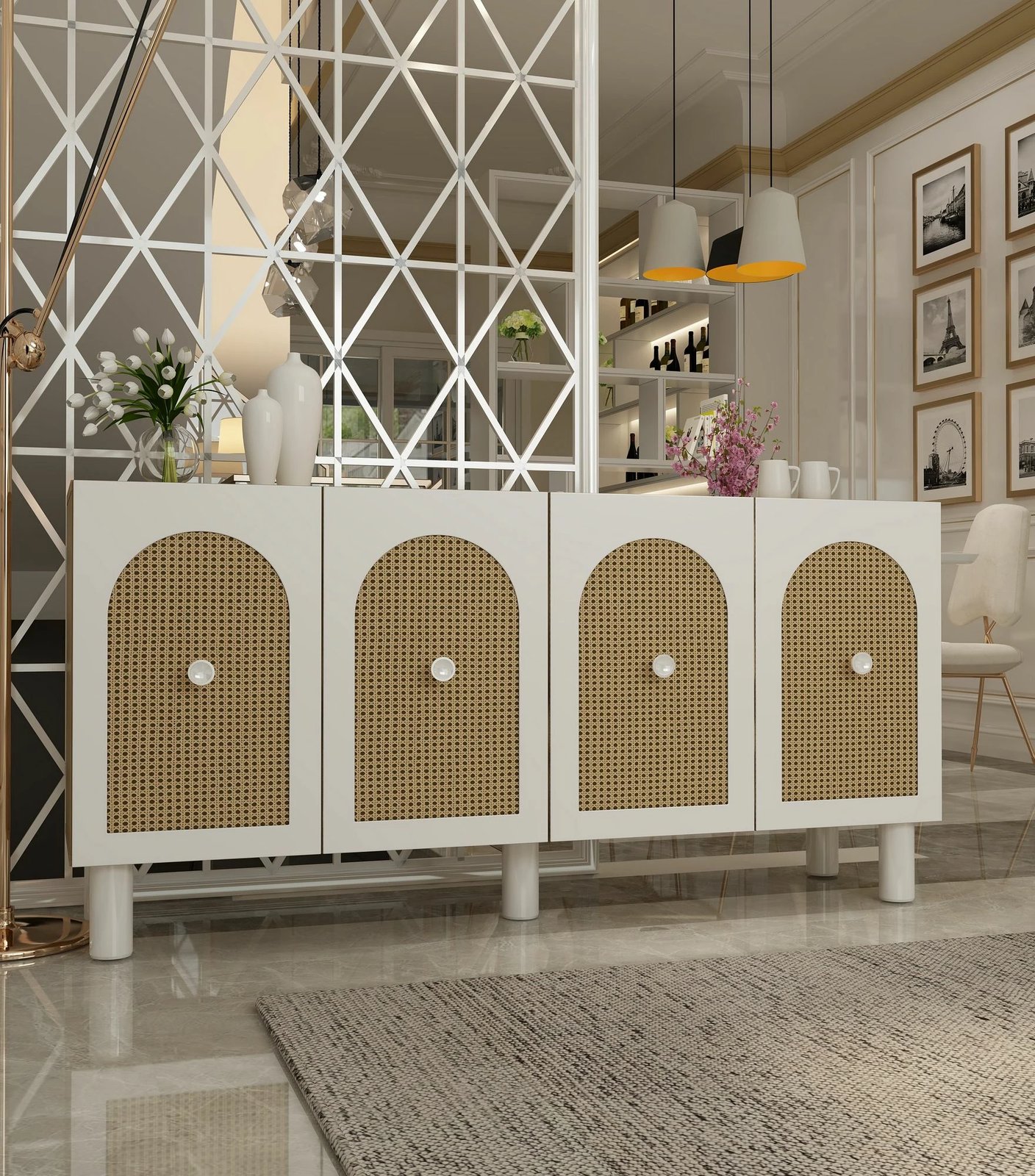 Konsol Skye Decor, ngjyrë lis safir, hazeran