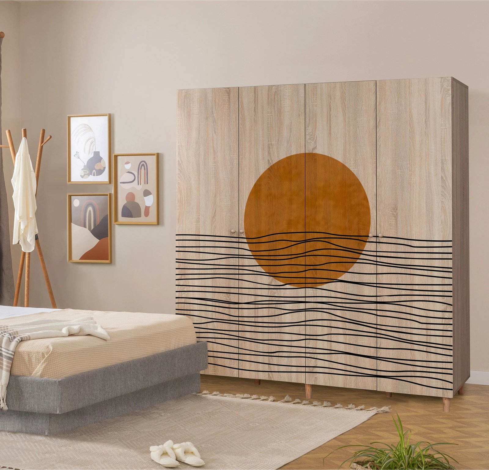 Dollap garderobe Skye Decor, Loni 4 -974, ngjyrë sonomo