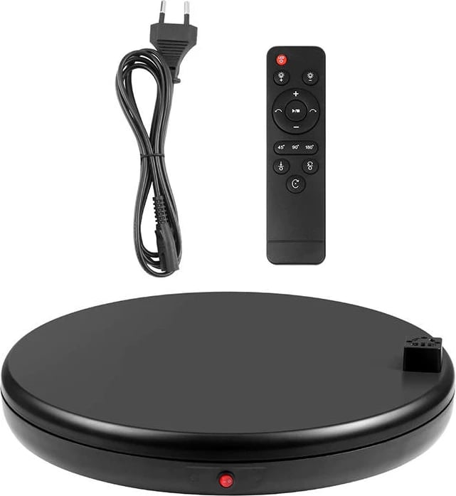 Qëndrim rrotullues Puluz PU3147EU, 45 cm, i zi