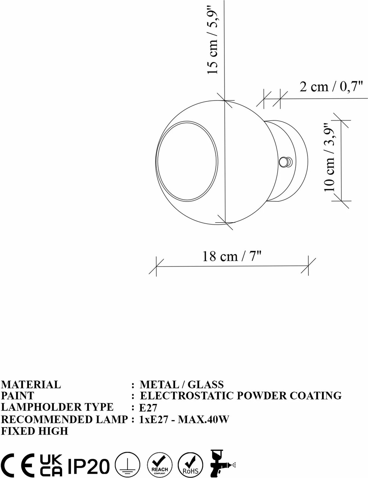 Llambë muri Opviq, Benek - 15 - 14405, ngjyrë ari