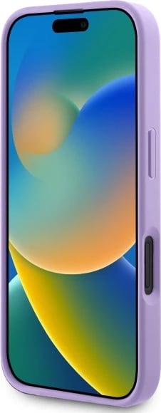 Mbështjellës Guess Saffiano MagSafe për iPhone 16, Vjollcë