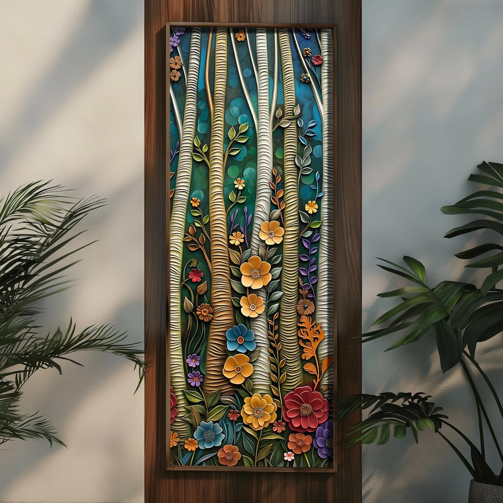 Pikturë dekorative me kornizë MDF, shumëngjyrëshe, LONG016-S/120-40