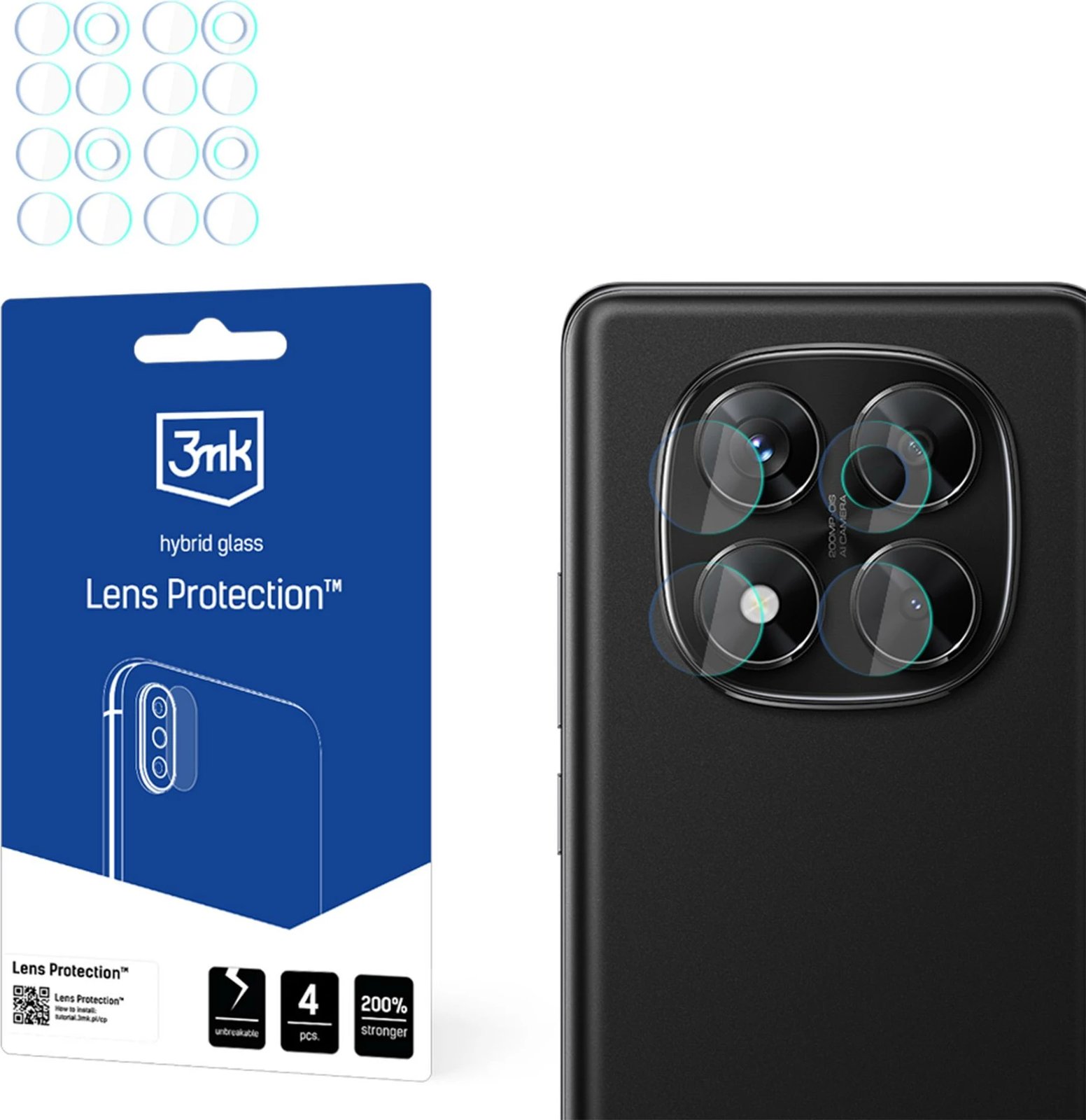 Xham mbrojtës për kamerë, 3mk Protection, për Xiaomi Redmi Note 14 Pro 4G, transparent