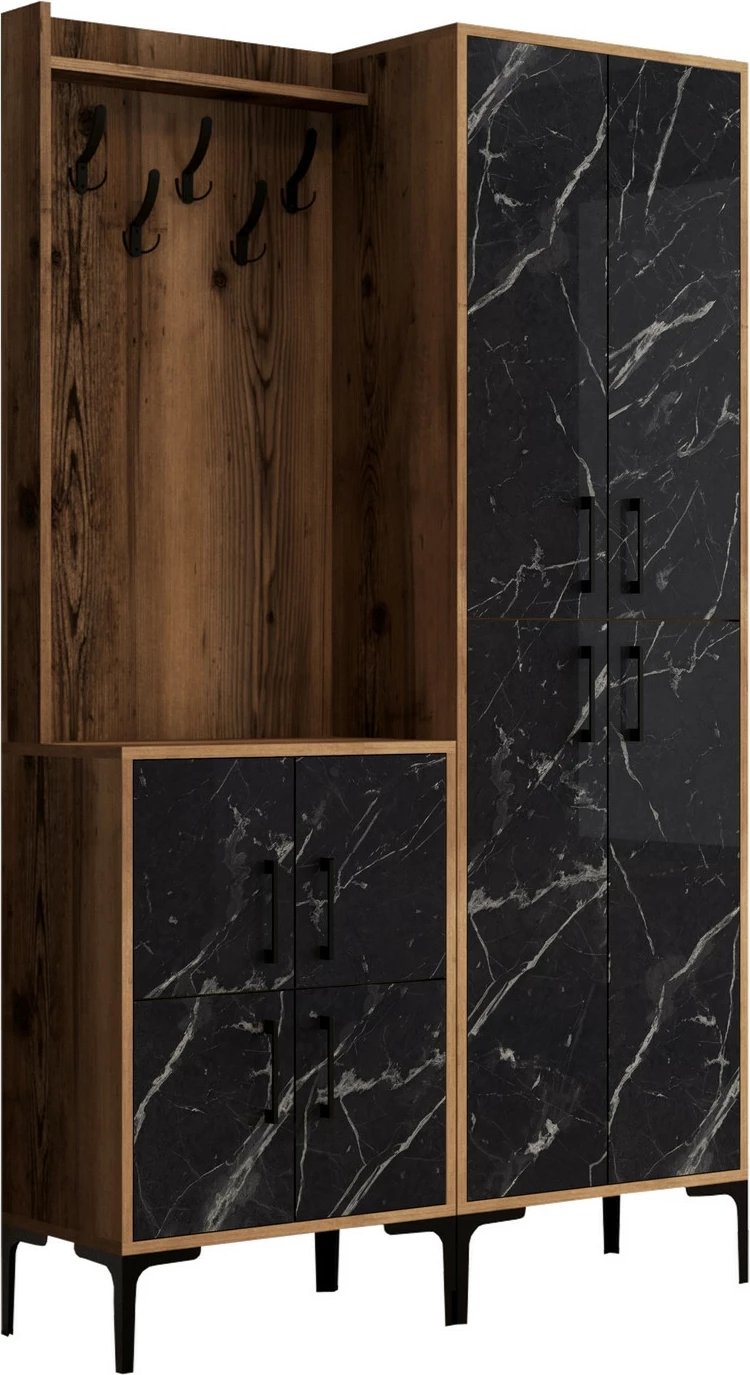 Stendë për korridor Hanah Home, Berlin BA, ngjyrë arre, mermer i zi