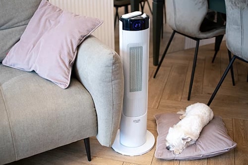 Ngrohës kullë me lagështues Adler AD 7730, 2200W, 75 cm, ekran LCD, qeramik, telekomandë, i bardhë