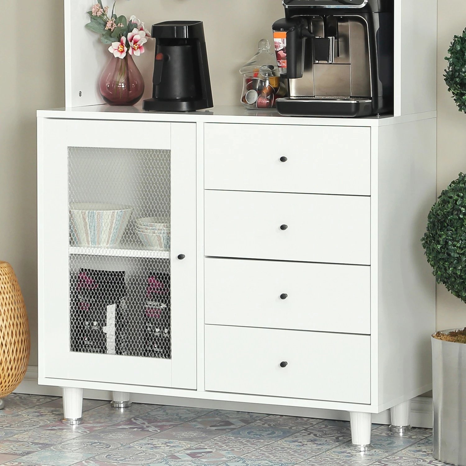 Dollap multifunksional Hanah Home, Grano 96, i bardhë