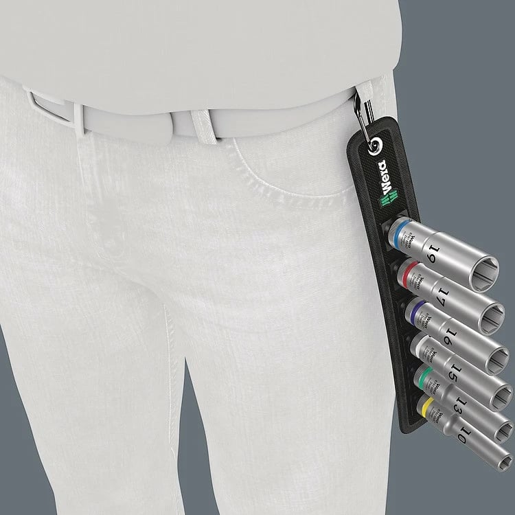 Set socket Wera 05004565001, 1/2", 6 copë, metrik, me kasë tekstili
