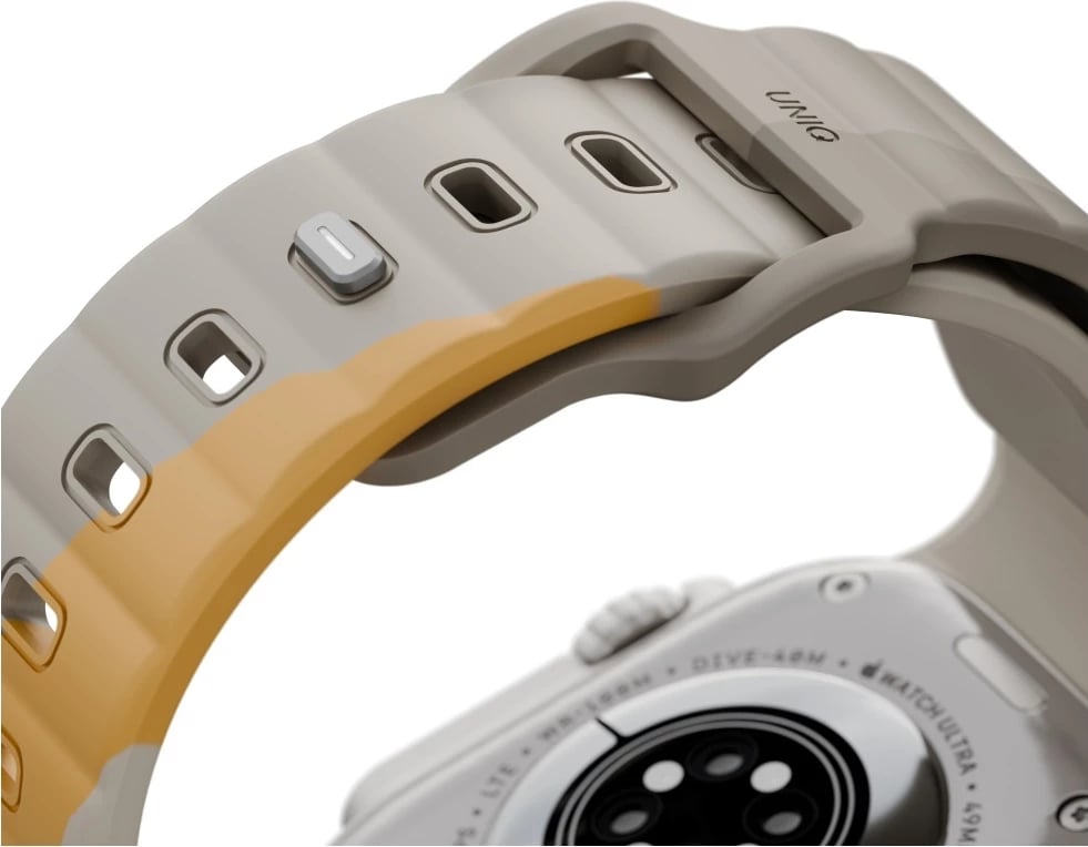 Rrip gome për Apple Watch UNIQ Stride De Rubber, 44/45/46/49mm, Bezhë