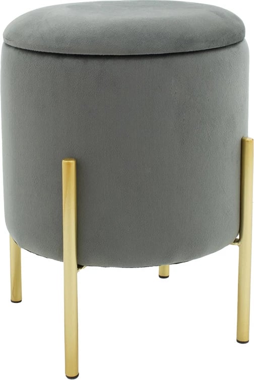 Karrige për bar Creativity, kadife gri-ari, D35x42cm