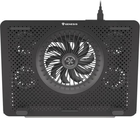 Qëndrim ftohës për laptop Natec Genesis Oxid 450 RGB, 15.6", 5 ventilatorë, USB HUB, i zi