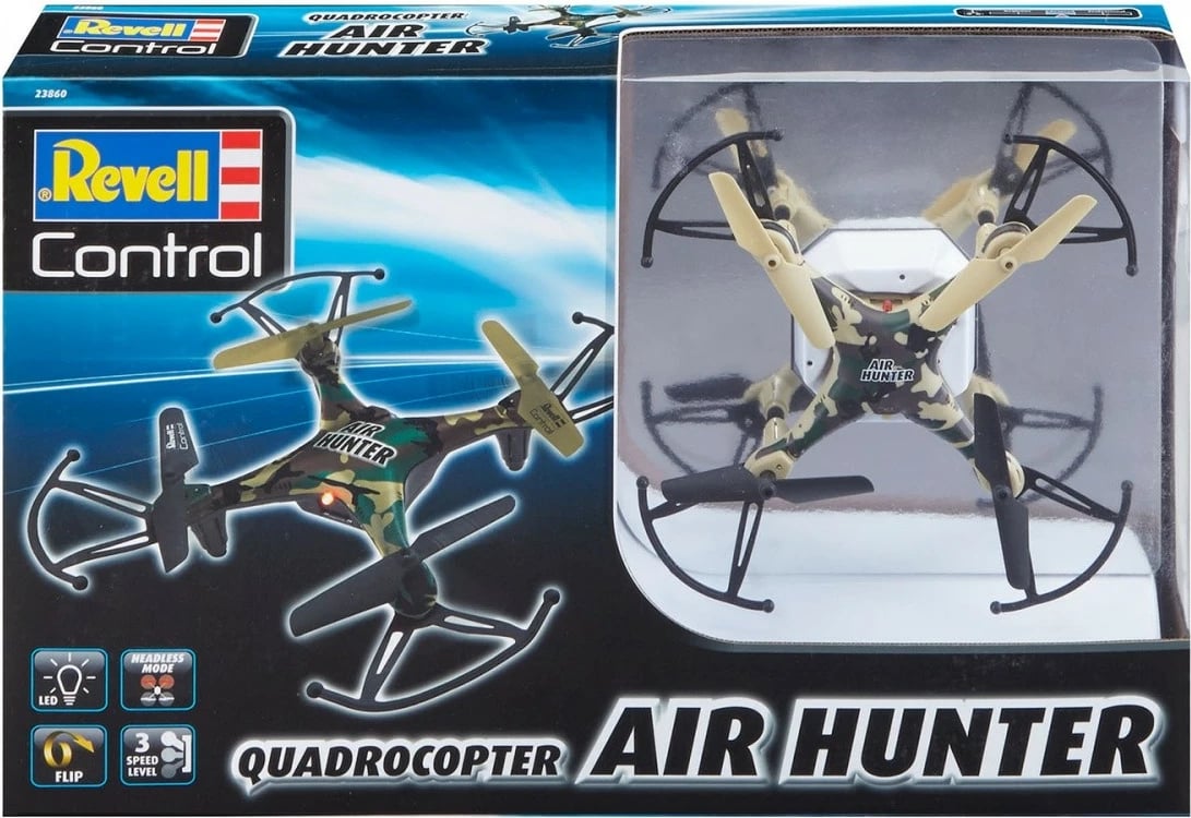 Dron quadrocopter Revell RC Air Hunter, 15.5x15.5 cm, me telekomandë, LiPo, Kamuflazh