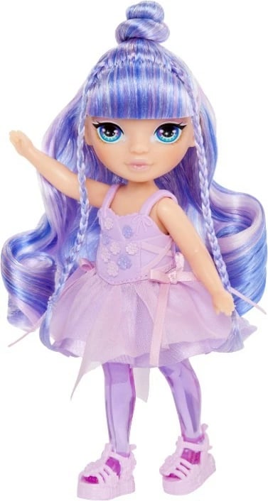 Kukull lodër Rainbow High Littles Amethyst Willow me krahë, 14cm, vjollcë, set me kafshë lodër