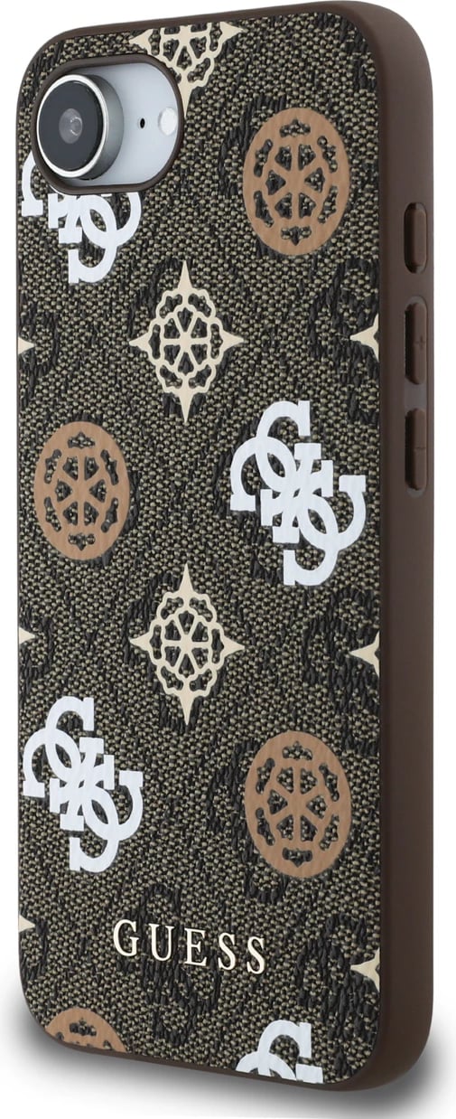 Mbështjellës Guess PU 4G Peony me MagSafe për iPhone 16e, Kafe Mbështjellës Guess PU 4G Peony me MagSafe për iPhone 16e, Kafe