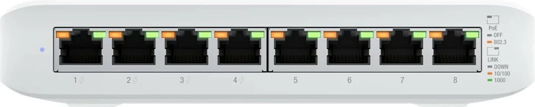 Switch Ubiquiti UniFi Switch Lite 8 PoE, Managed, L2, Gigabit Ethernet, i bardhë