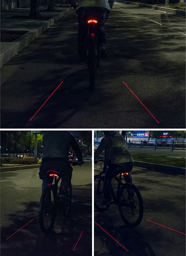 Dritë e pasme biçiklete Rockbros LKWD-R1 me lazer, telekomandë, 2000 mAh, e zezë