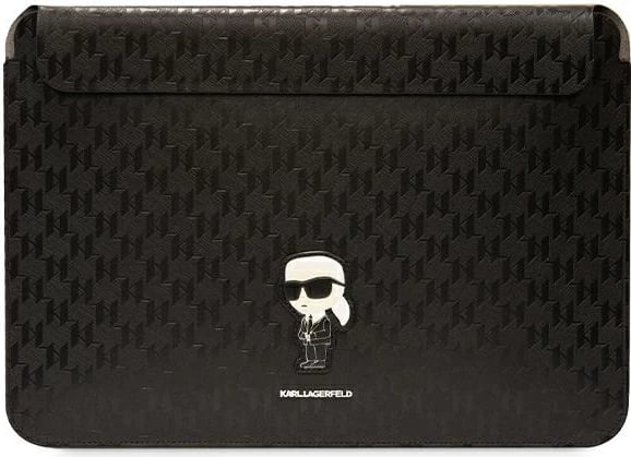 Mbështjellës laptopi Karl Lagerfeld Saffiano Monogram Ikonik, 16", e zezë